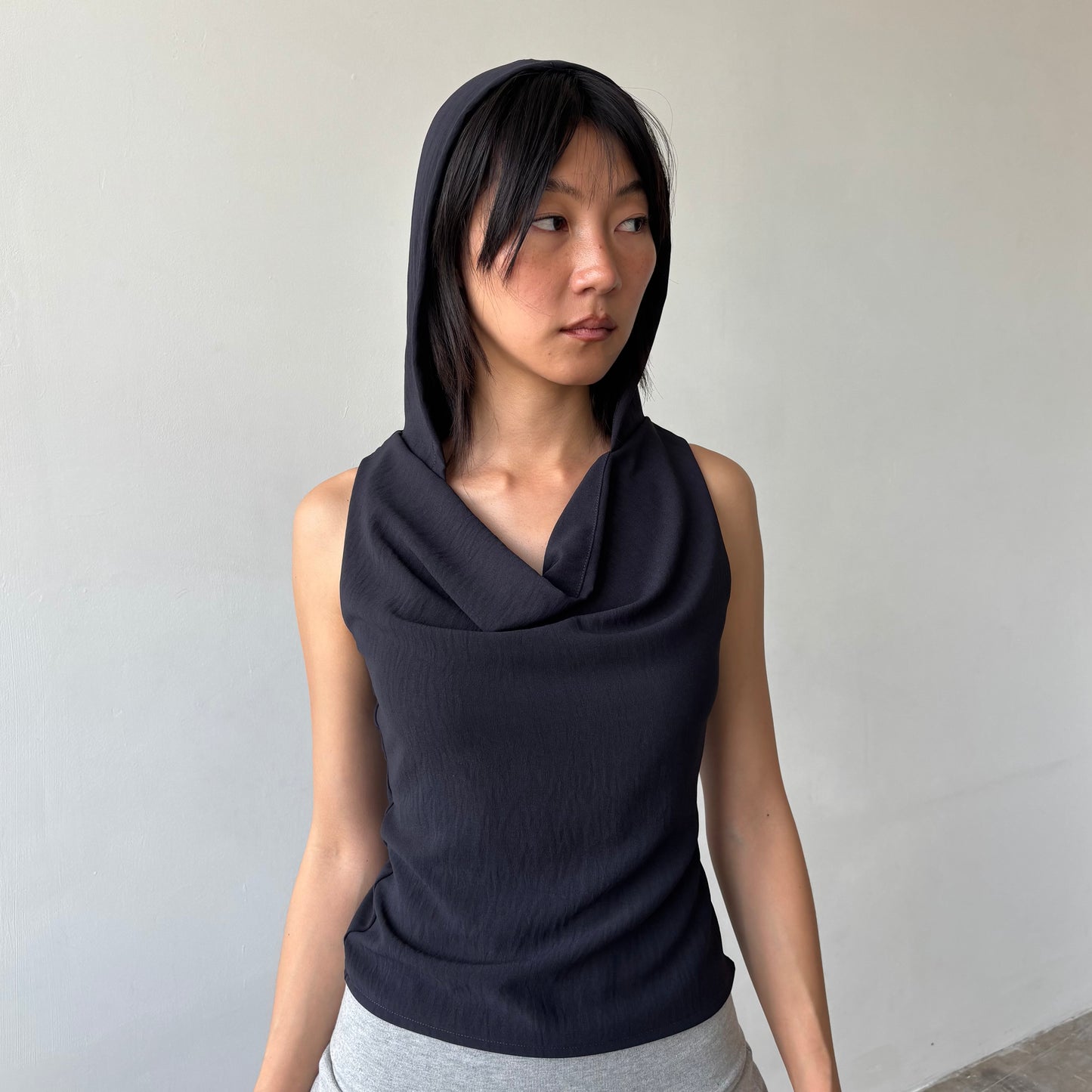 Brigette Hooded Top - Midnight Navy