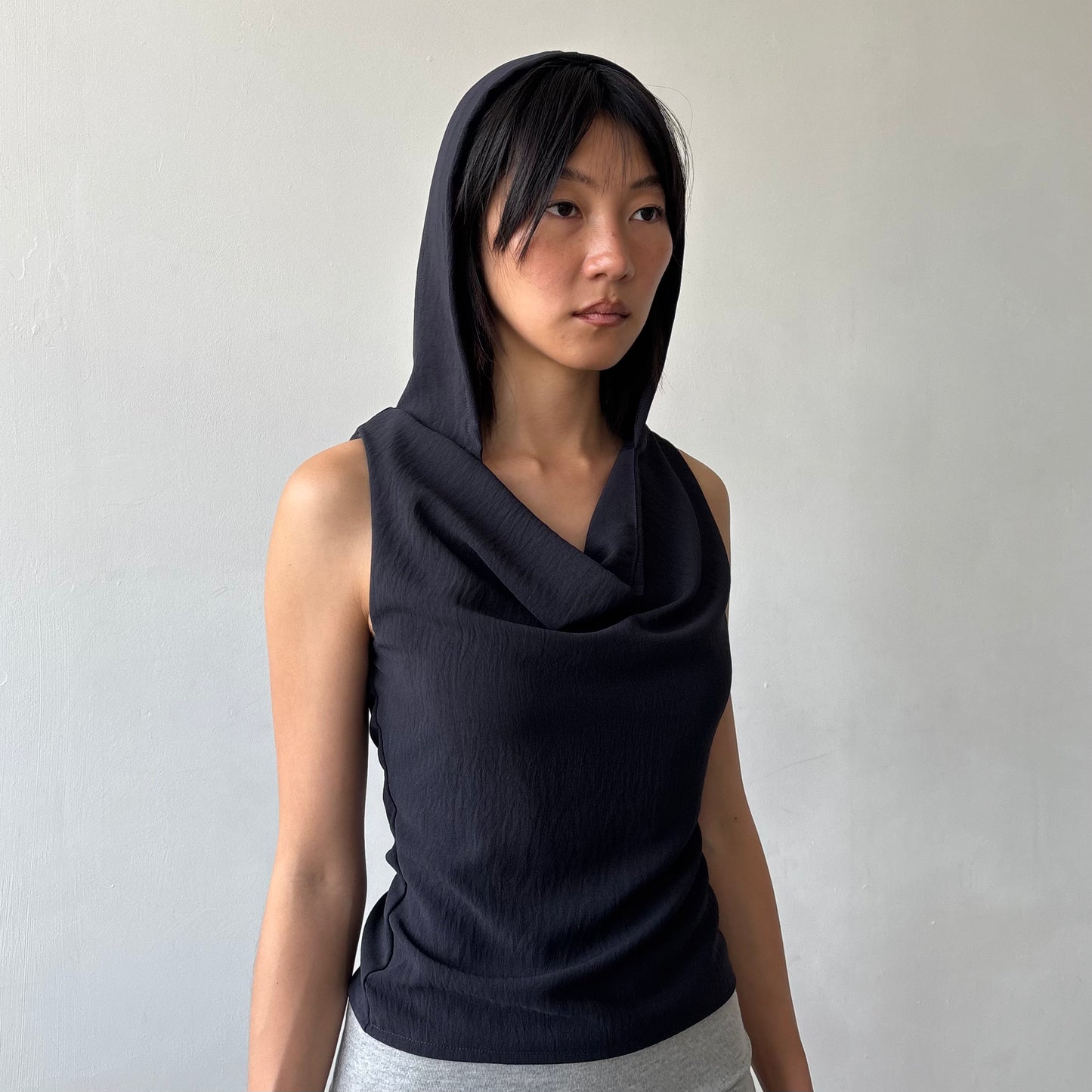 Brigette Hooded Top - Midnight Navy