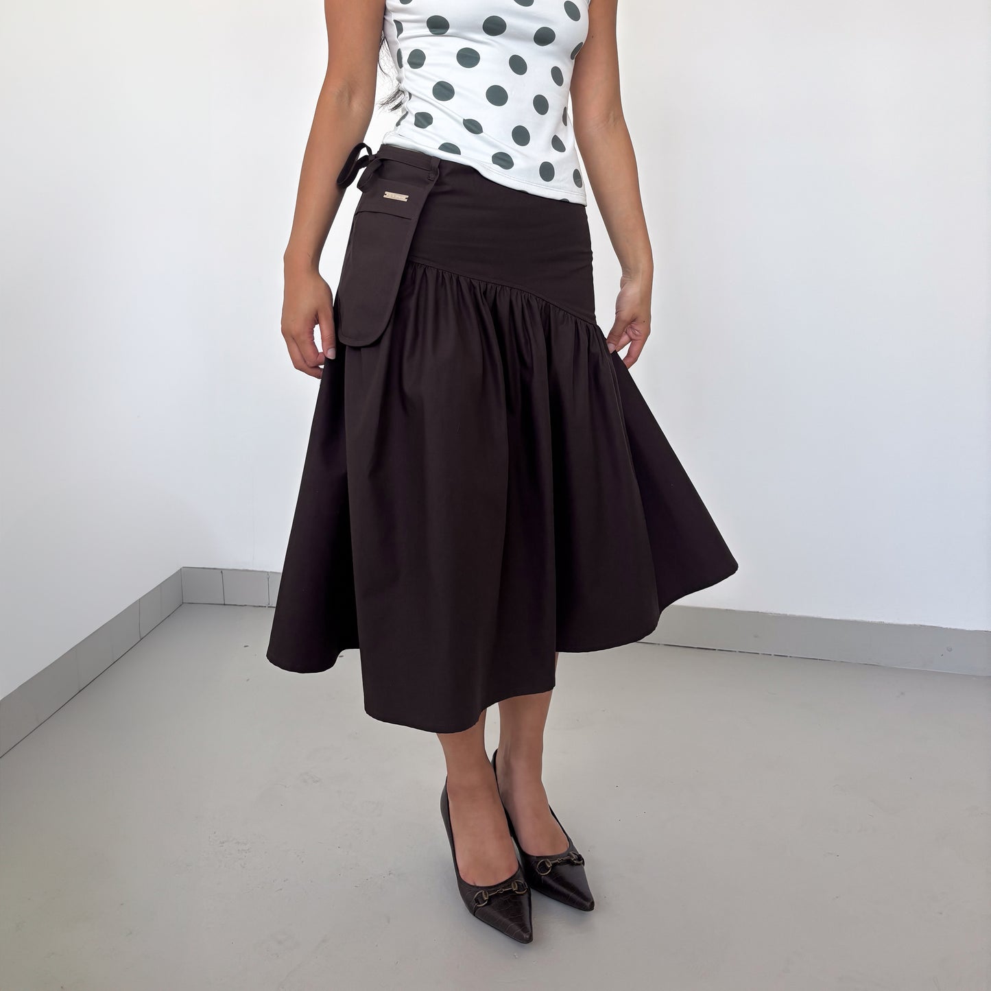 365 Skirt - Full Length in Brown