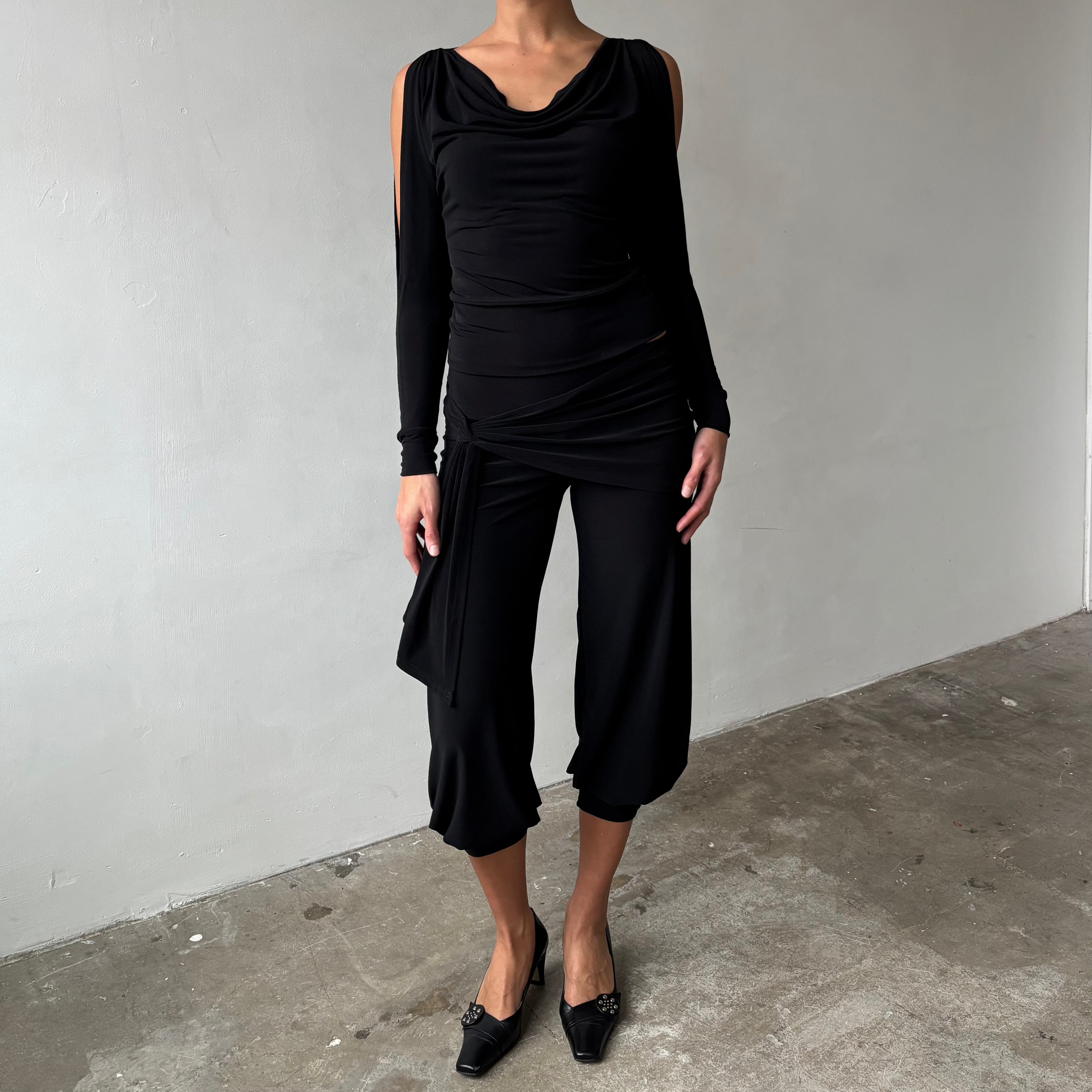 The Long Split Sleeve Top in Black