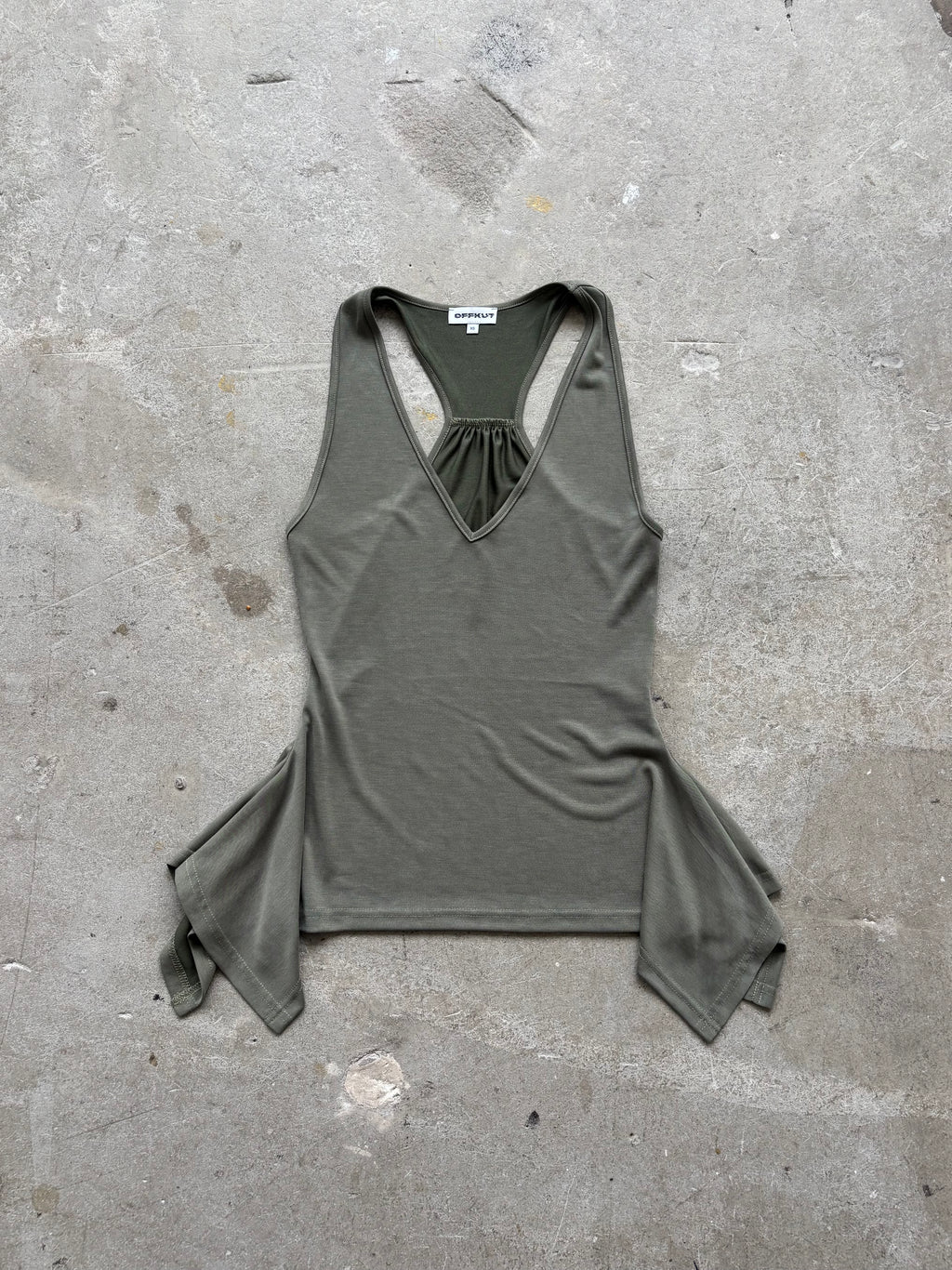 Martine Racer Top in Khaki or Charcoal Black