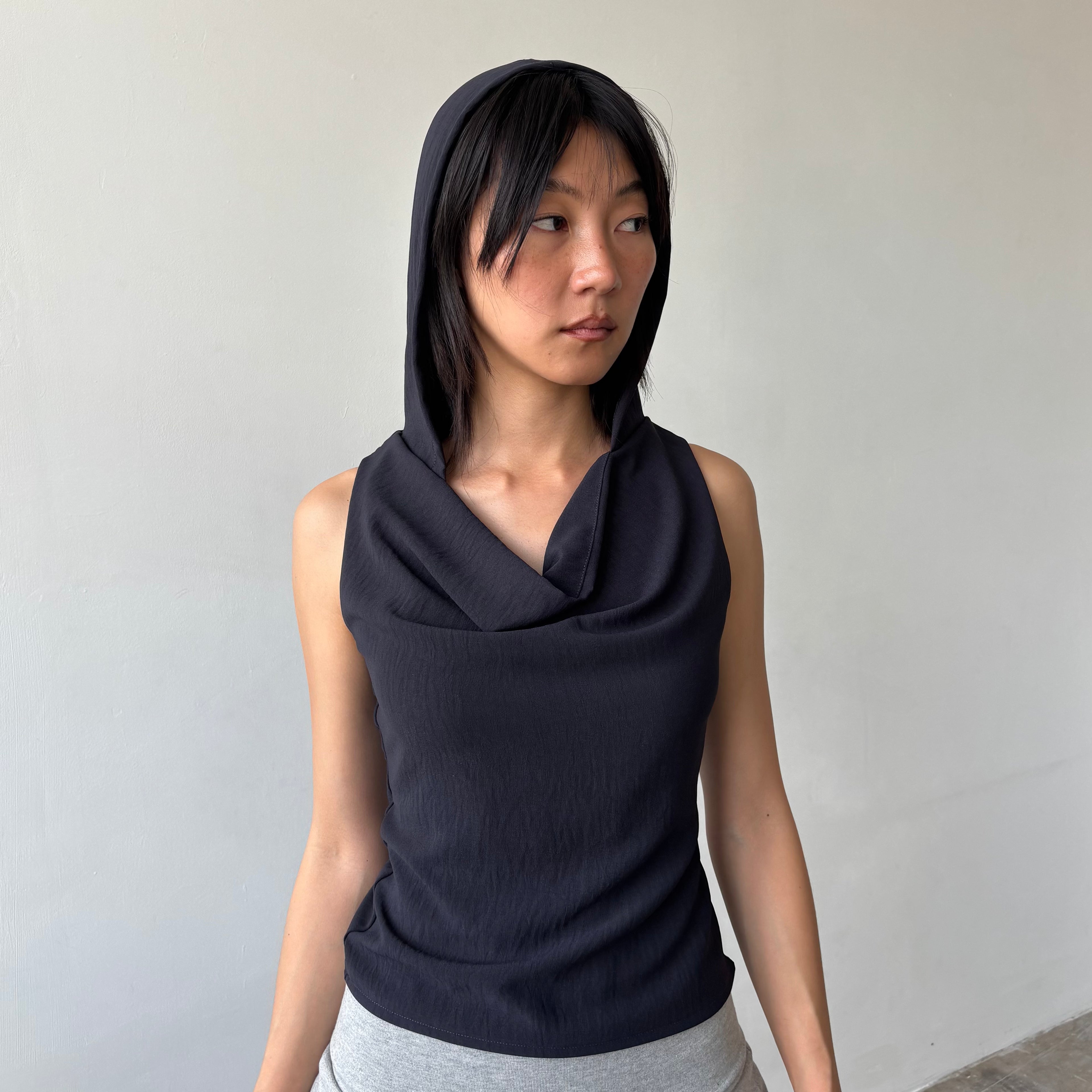 Brigette Hooded Top - Midnight Navy
