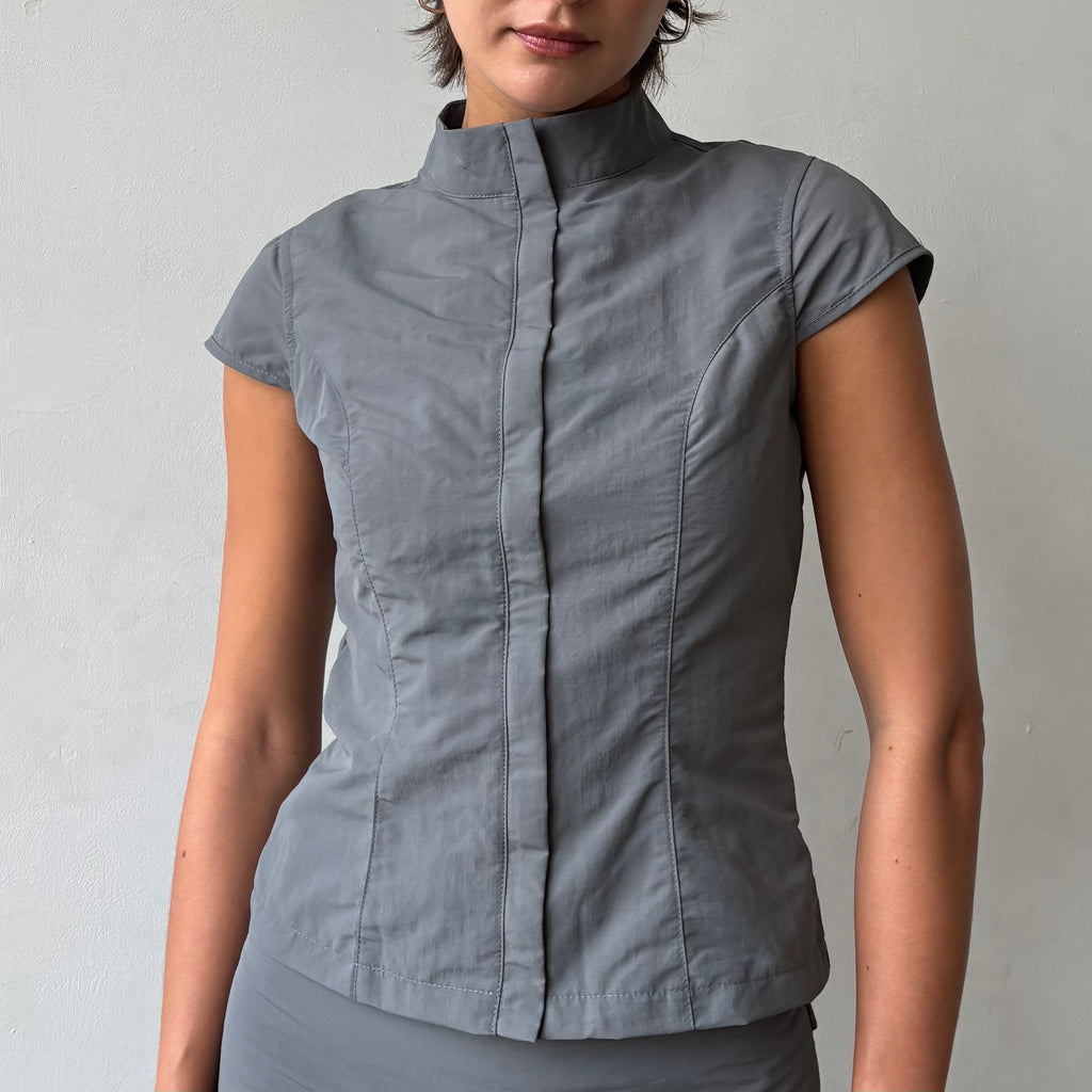 Cap Sleeve Top in Grey