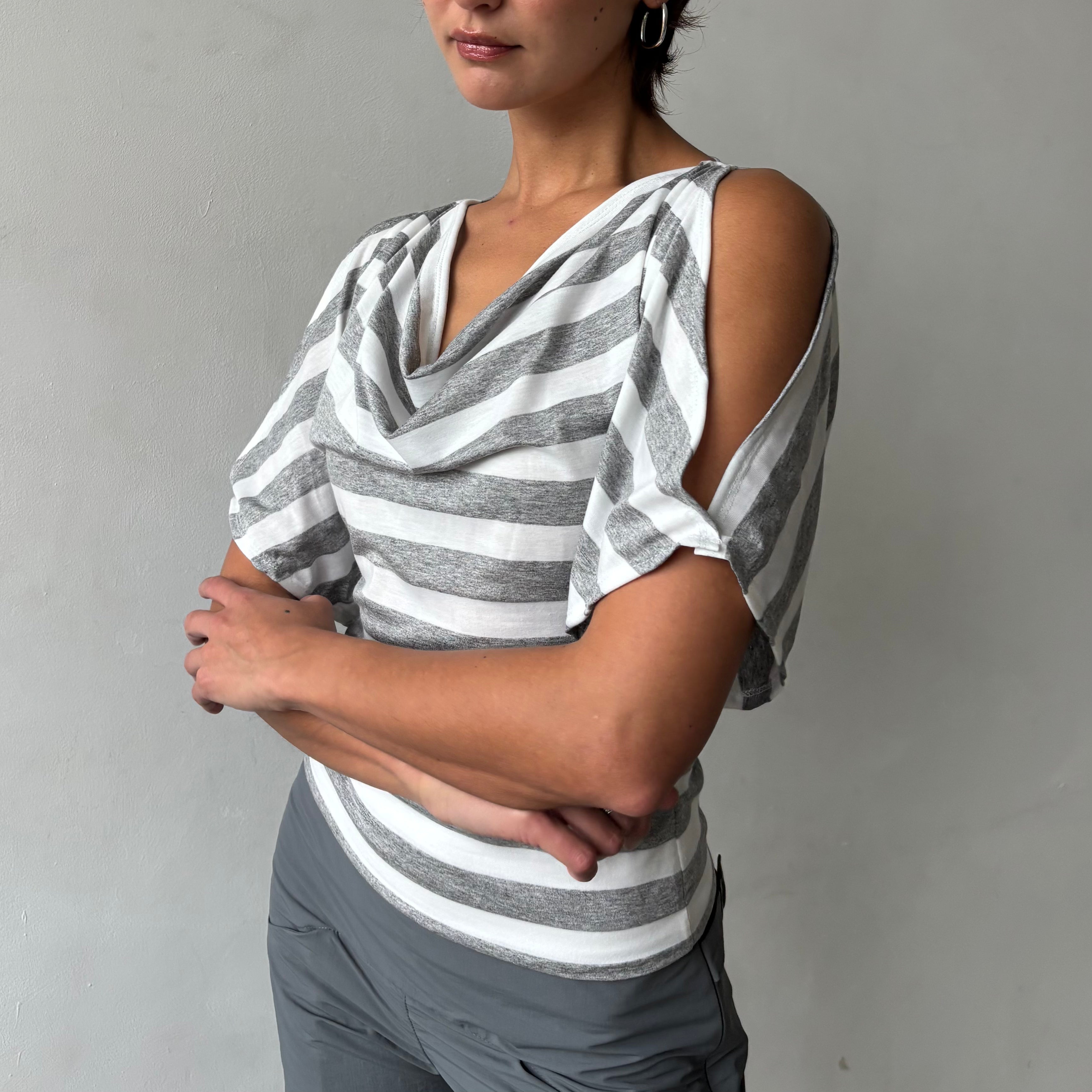 The Stripe Split Sleeve Top