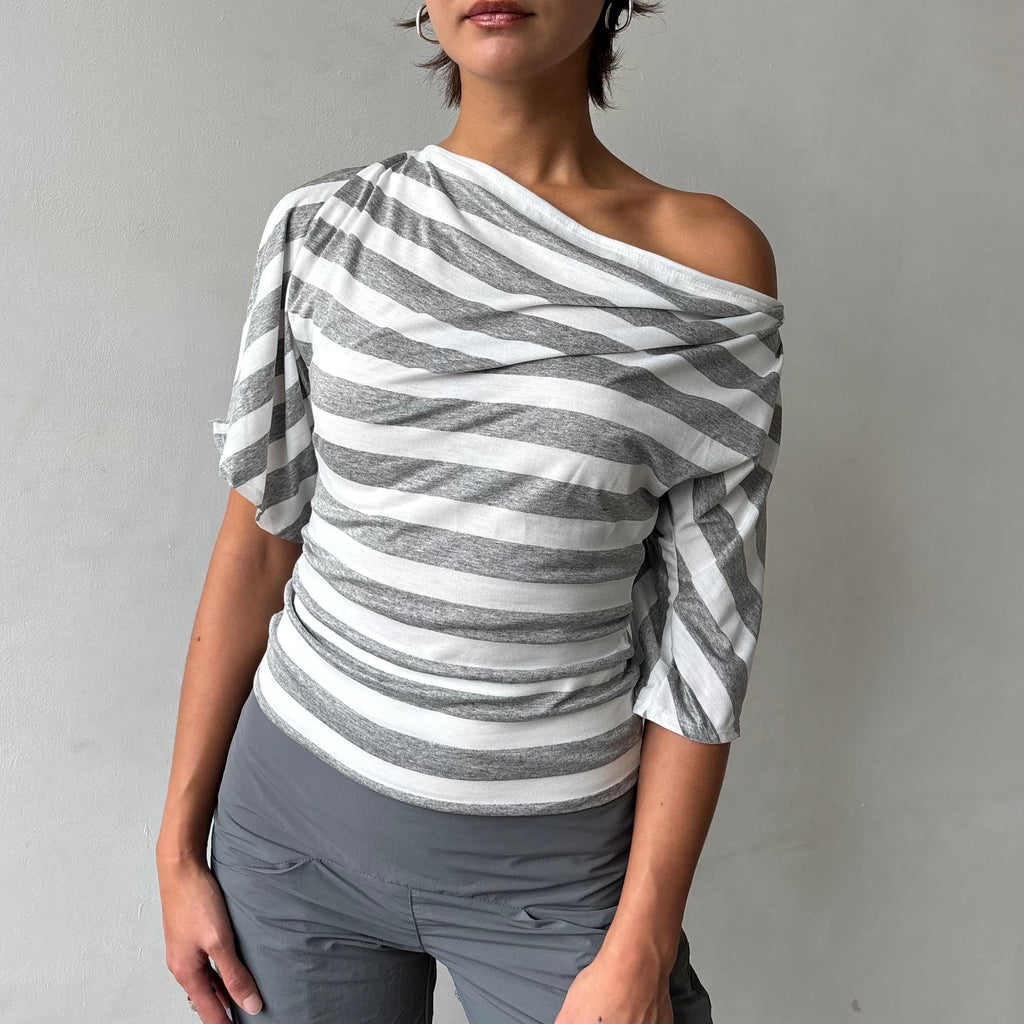 The Stripe Split Sleeve Top