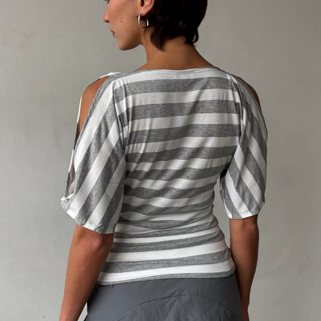 The Stripe Split Sleeve Top