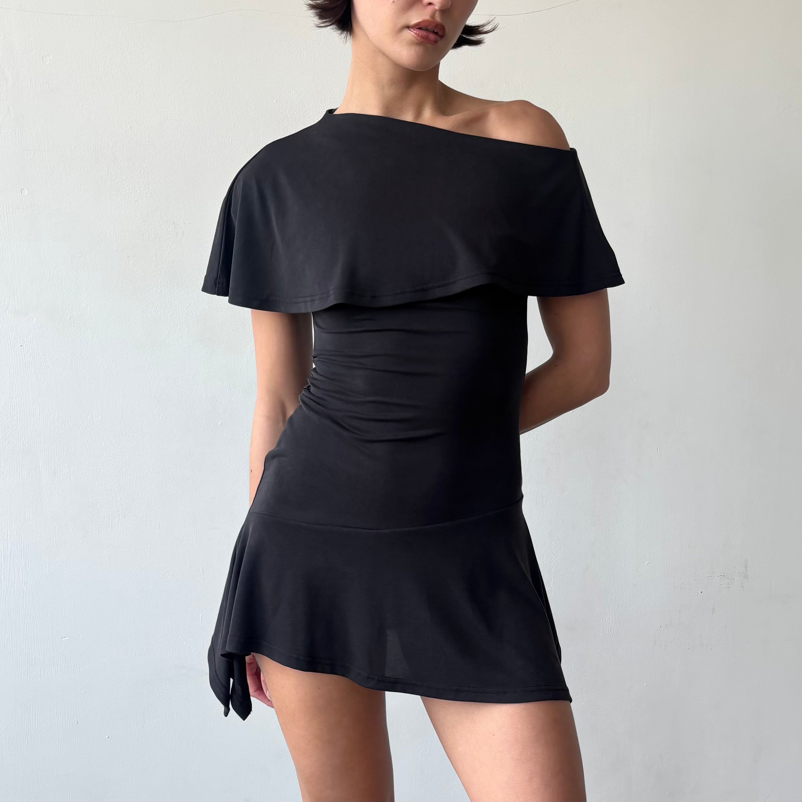 Martine Dress in Charcoal Black or Khaki