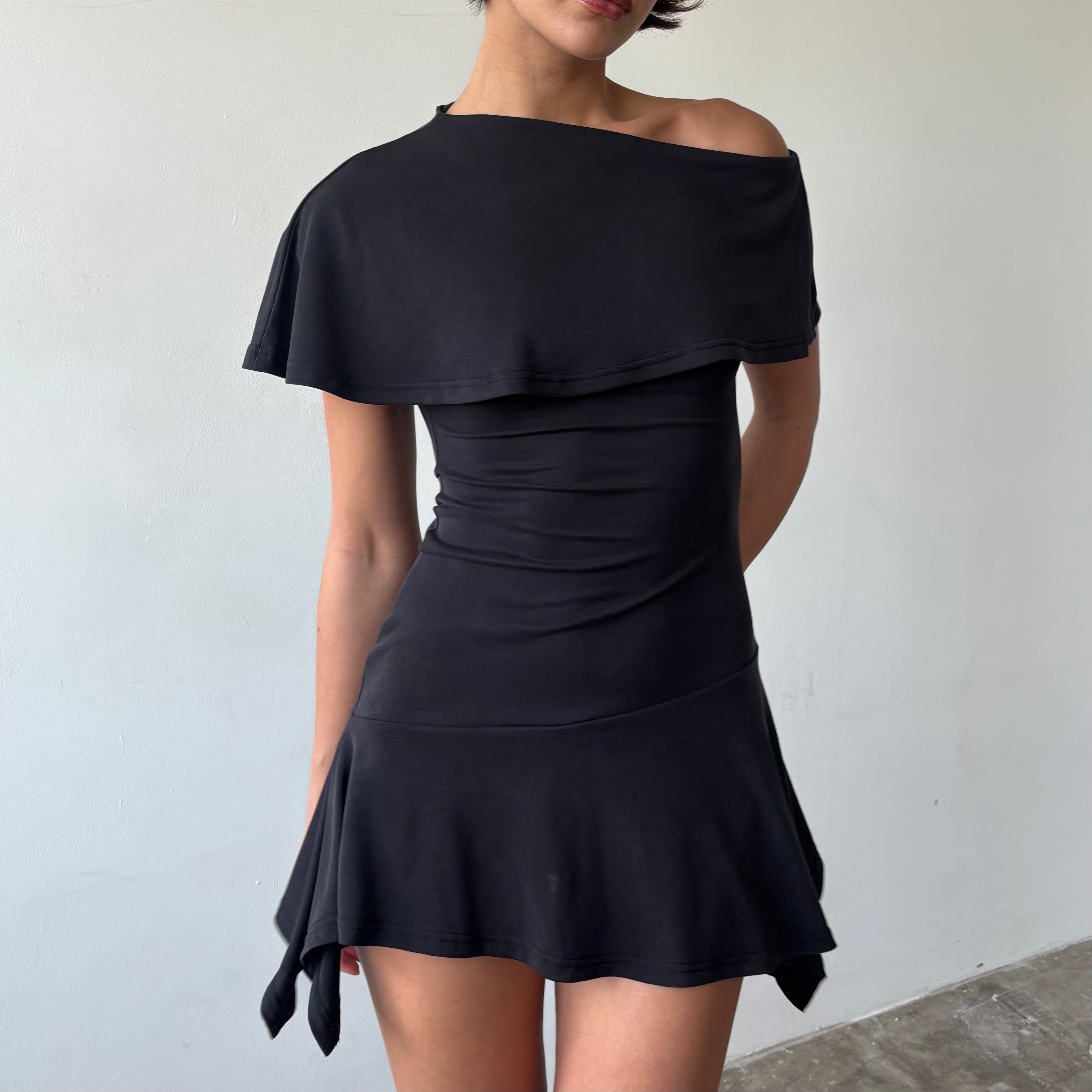 Martine Dress in Charcoal Black or Khaki