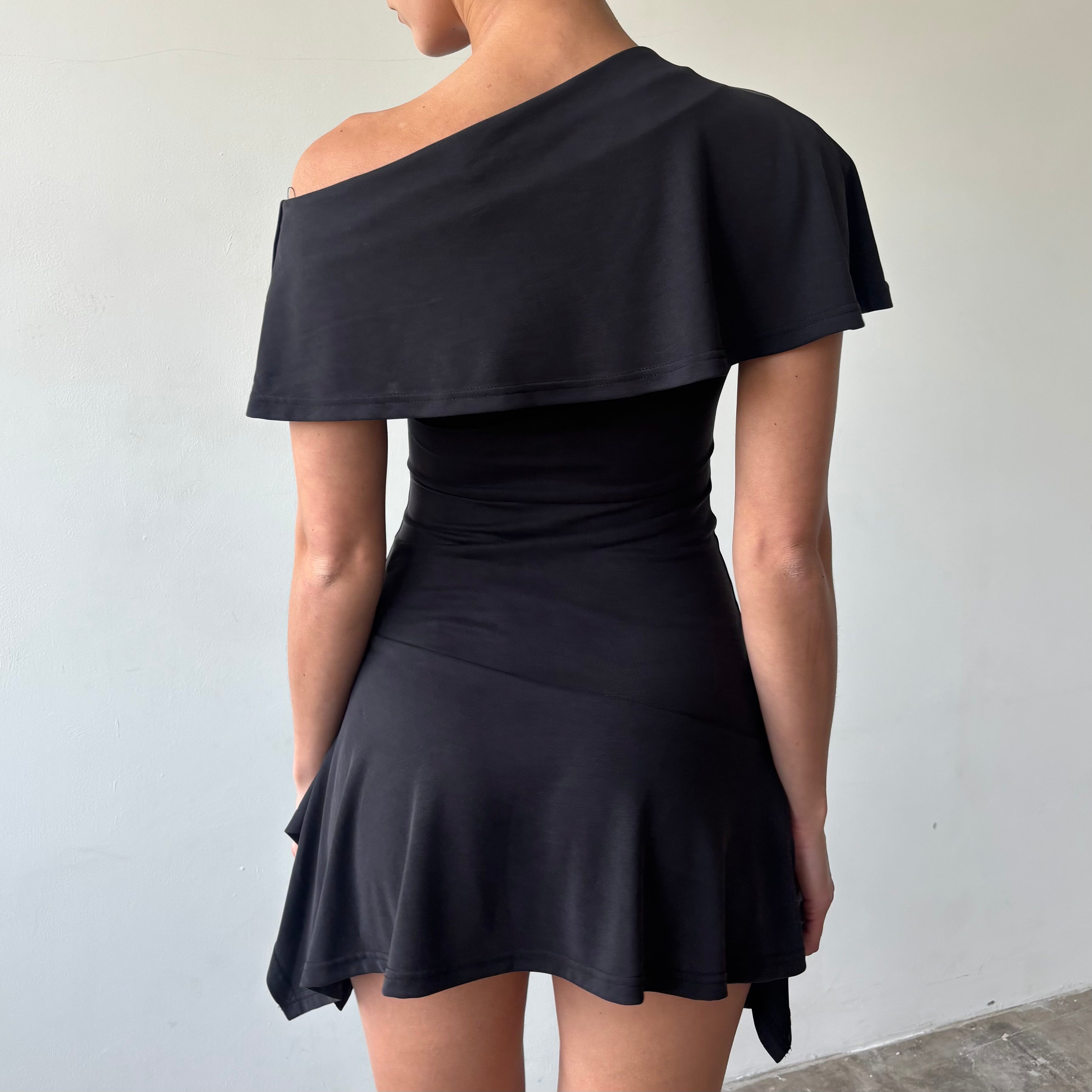 Martine Dress in Charcoal Black or Khaki