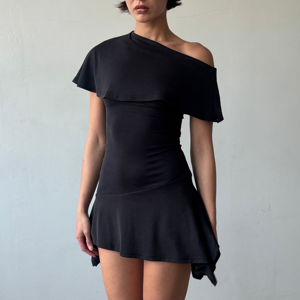 Martine Dress in Charcoal Black or Khaki