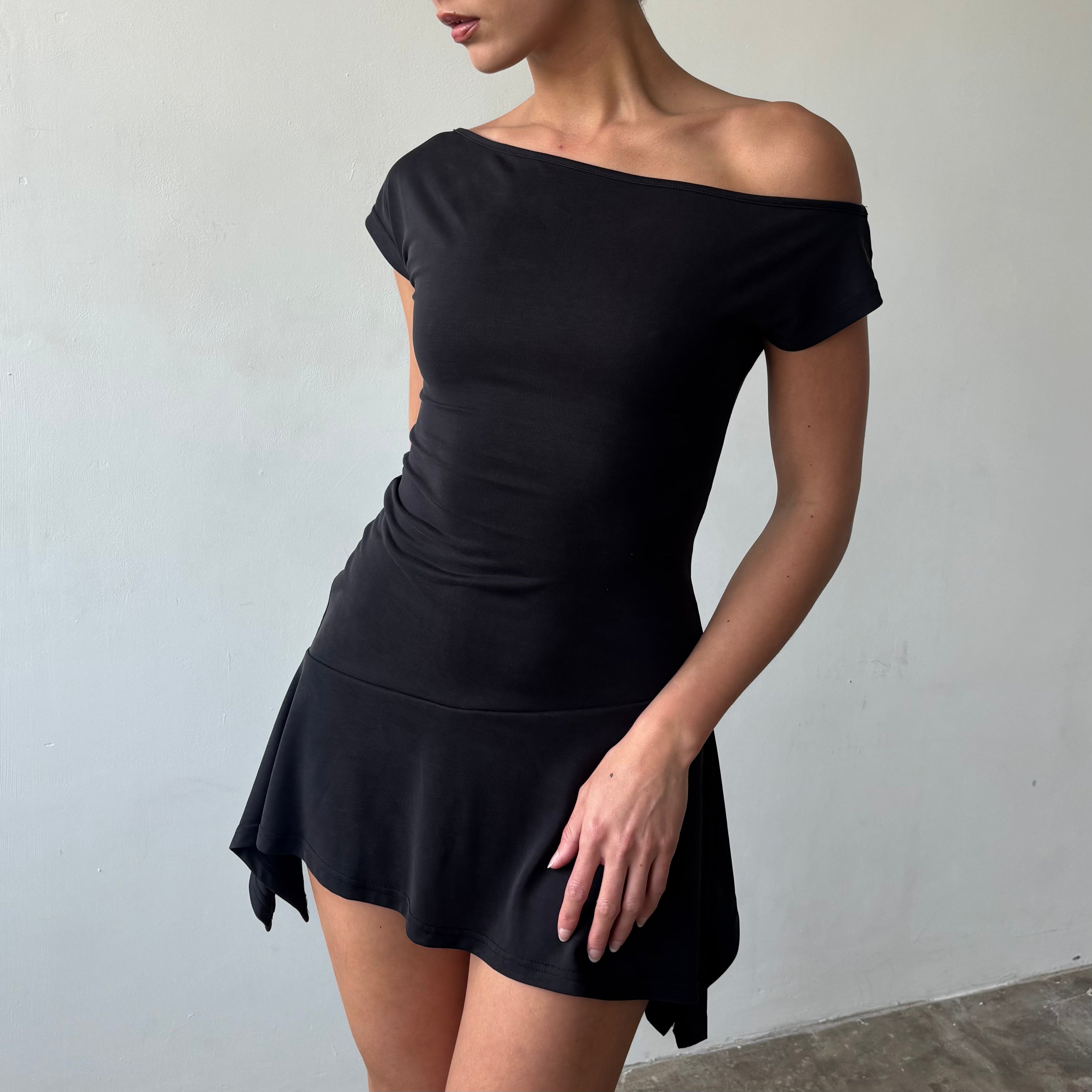 Martine Dress in Charcoal Black or Khaki