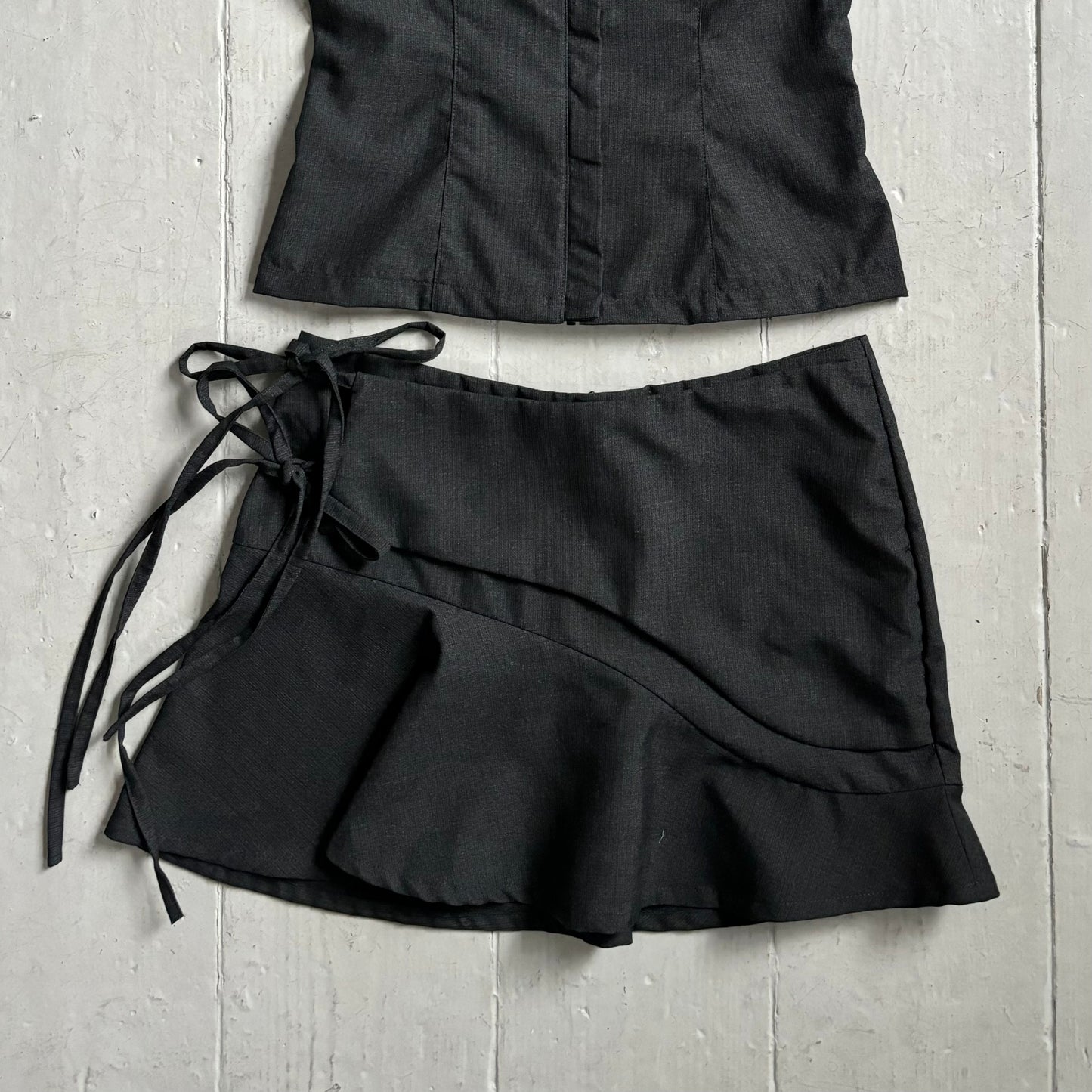 360 Skirt in Grey Suiting