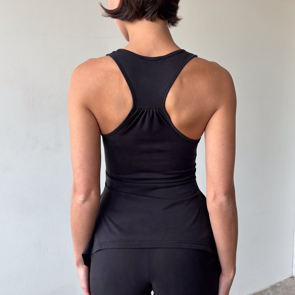 Martine Racer Top in Khaki or Charcoal Black