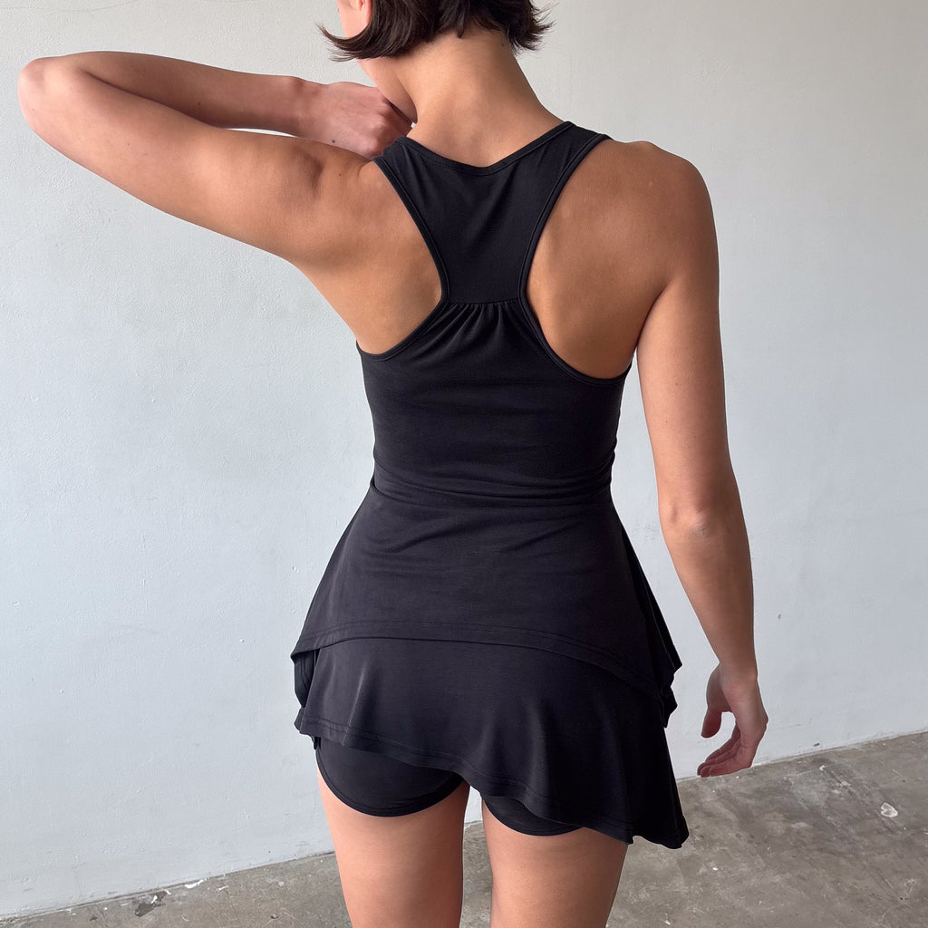 Martine Racer Top in Khaki or Charcoal Black