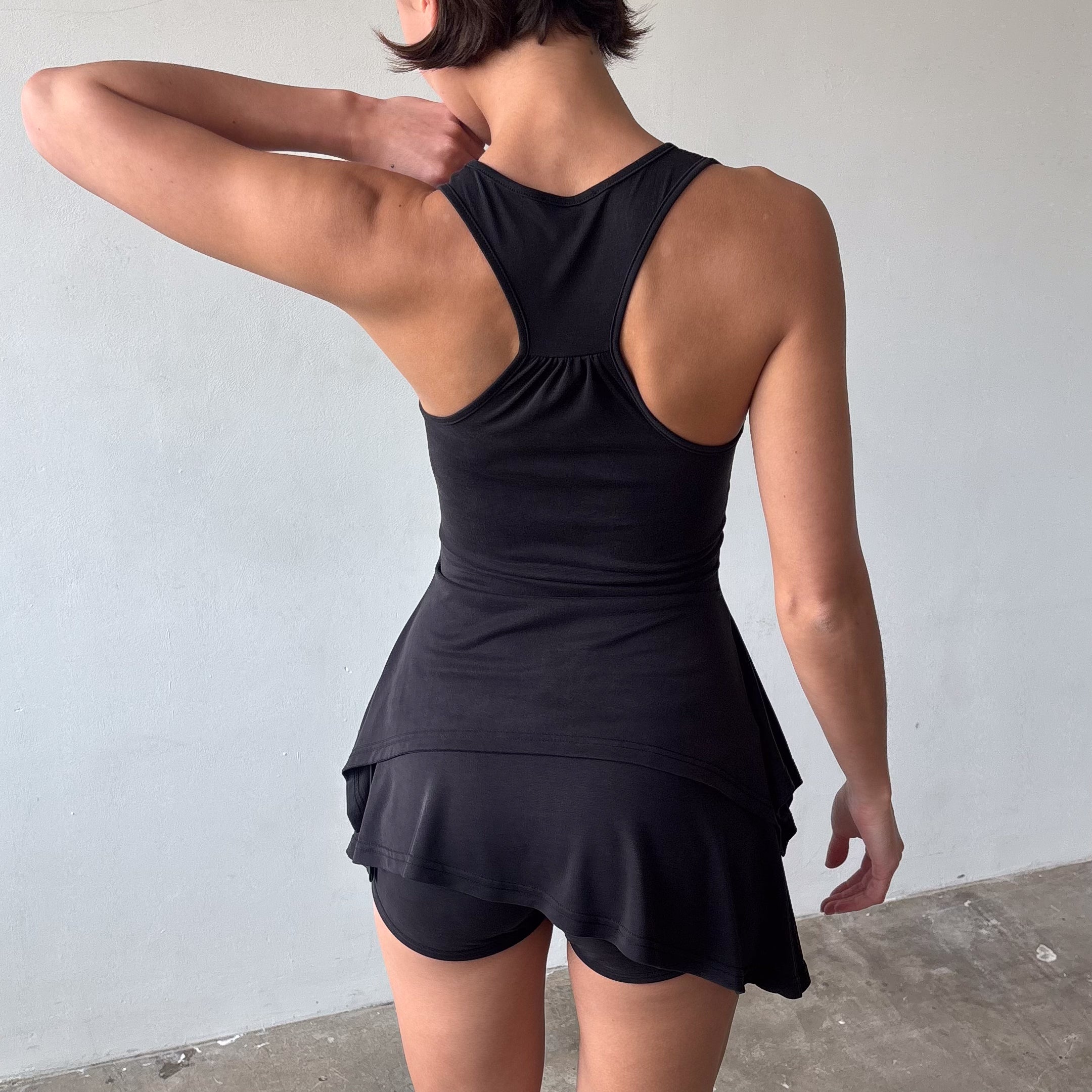 Martine Racer Top in Khaki or Charcoal Black