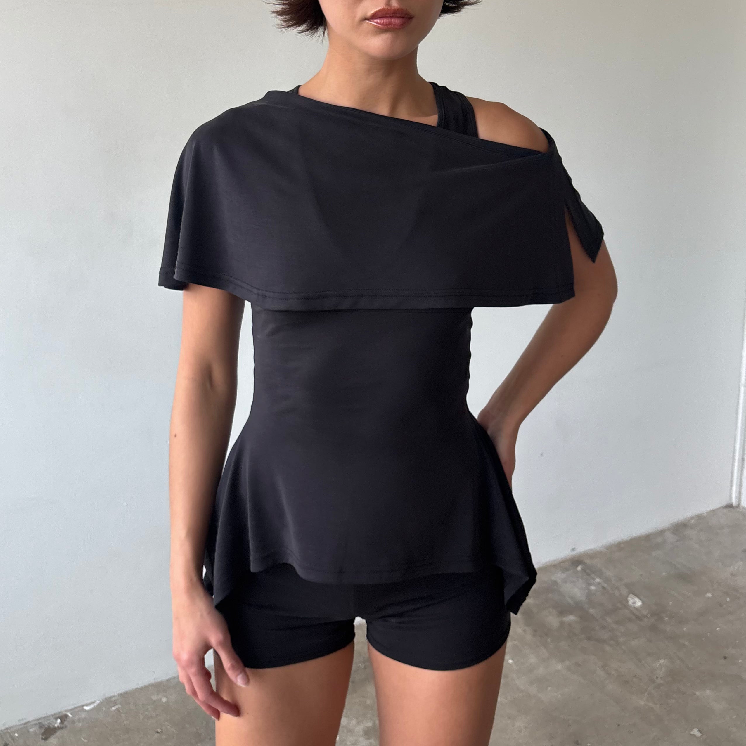 Martine Skort in Khaki or Charcoal Black