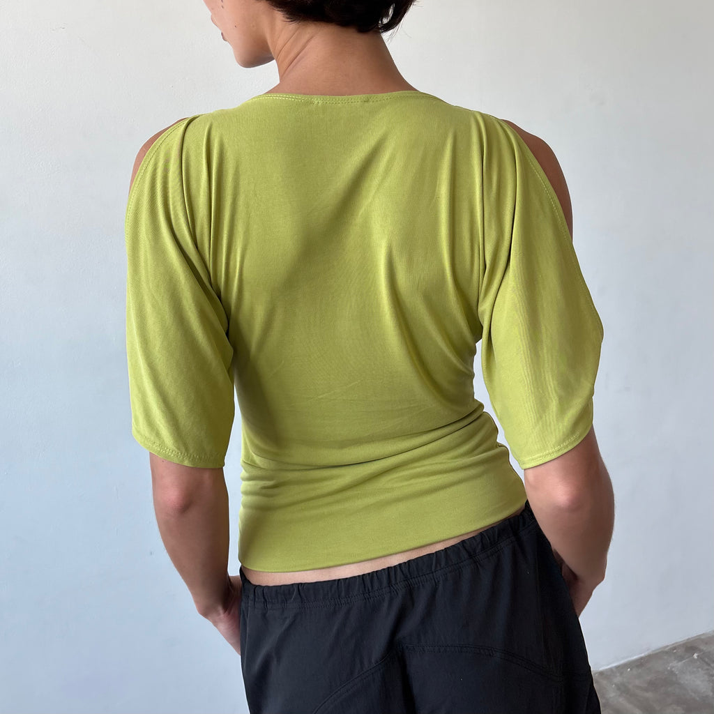 The Split Sleeve Top in Lime