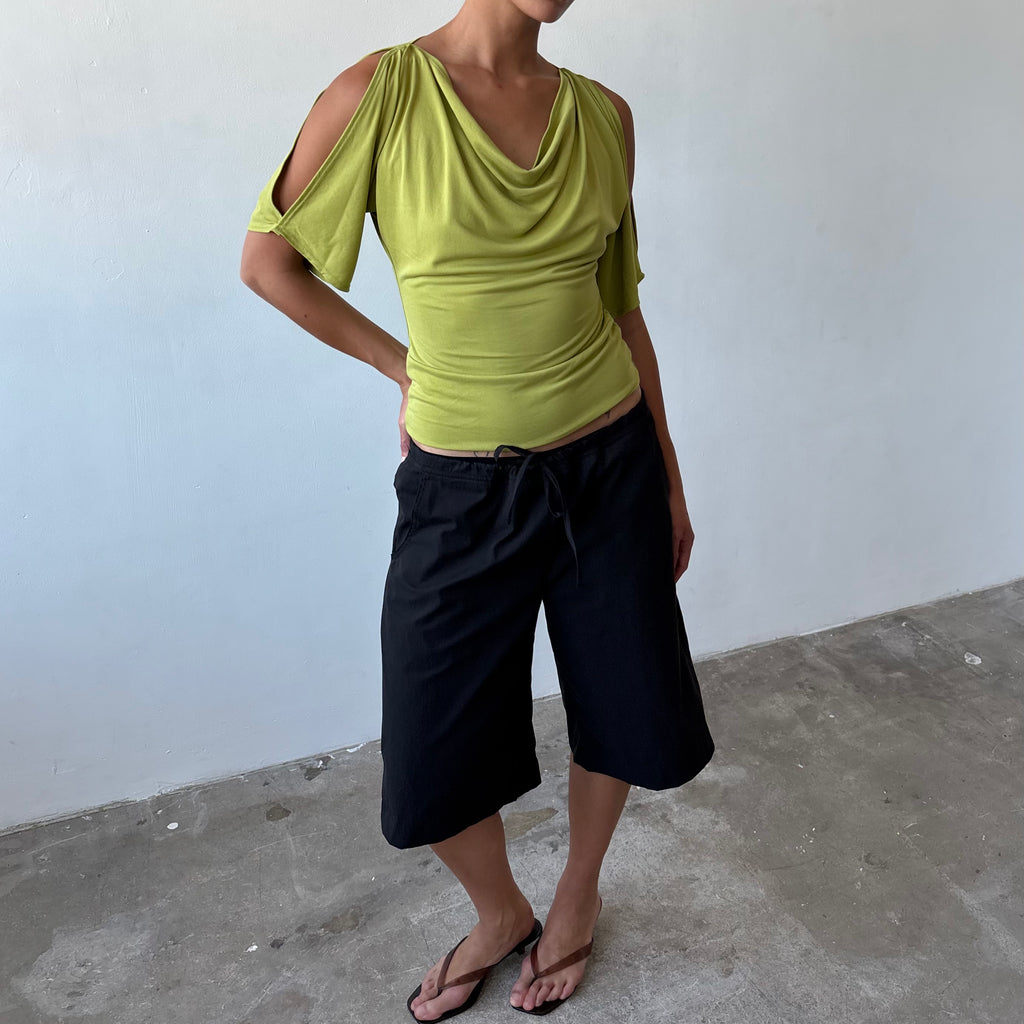 The Split Sleeve Top in Lime