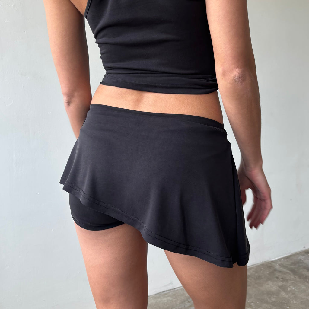 Martine Skort in Khaki or Charcoal Black
