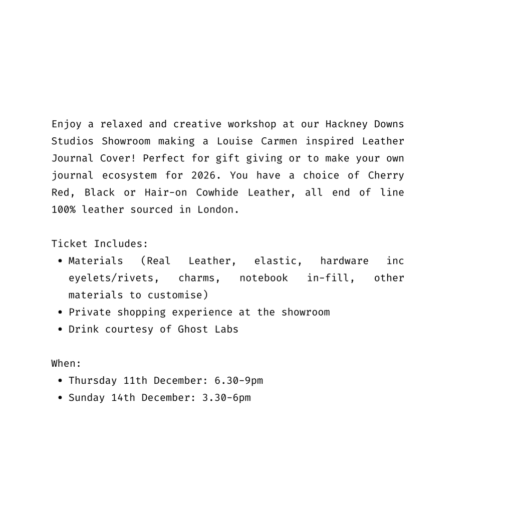 Leather Journal Cover Workshop